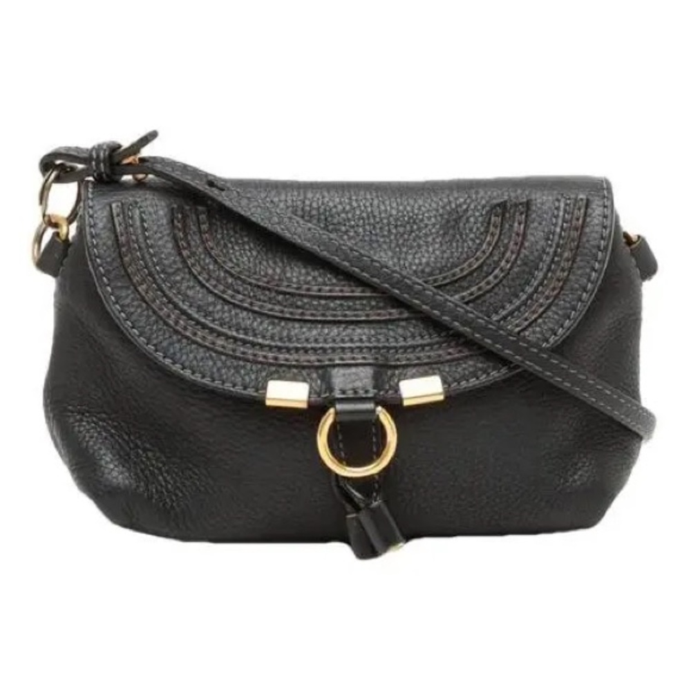 Chloe Marcie Black Leather Crossbody Bag